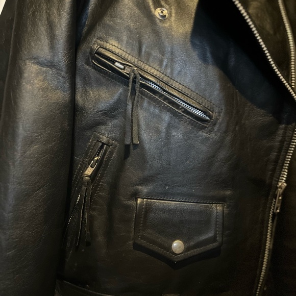 Xelement Black Classic Insulated Leather Motorcycle Biker Jacket Men Large Moto - Picture 6 of 16